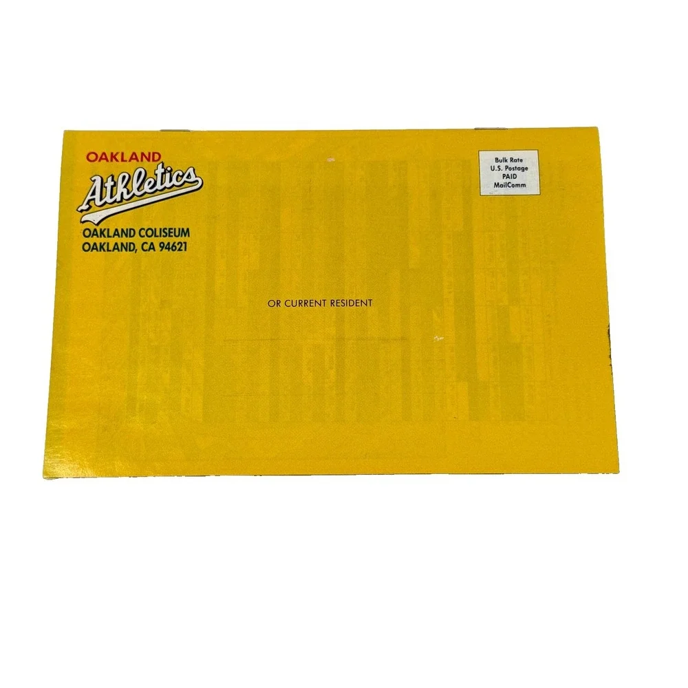 Oakland Athletics 1990 Baseball Guide 1989 World Champs A's Mailer - Picture 3 of 3